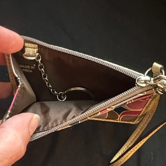 Coach Multicolor Signature Ashley Skinny ID Wallet with Keychain - Picture 3 of 5